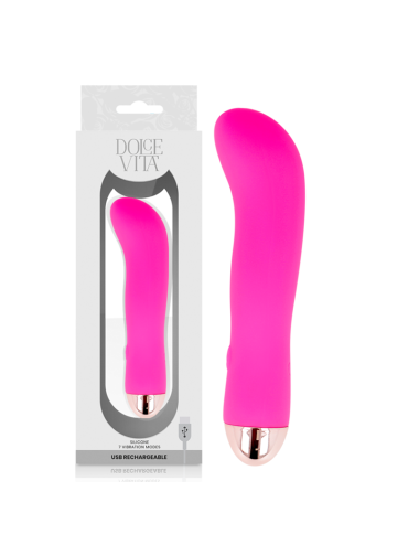 DOLCE VITA AUFLADBARER VIBRATOR ZWEI ROSA 7 GESCHWINDIGKEITEN