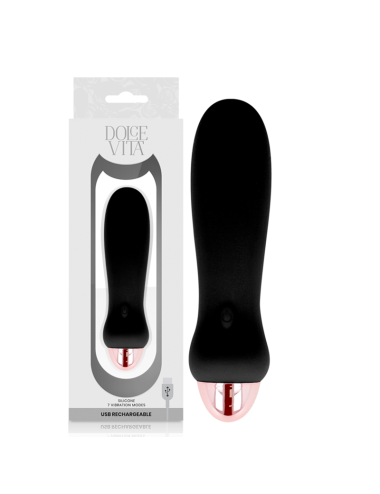 DOLCE VITA AUFLADBARER VIBRATOR FÜNF SCHWARZ 7 GESCHWINDIGKEITEN