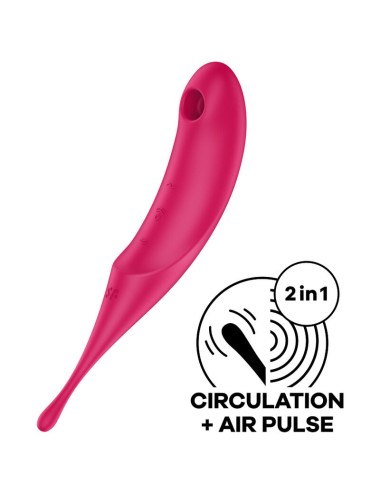 SATISFYER TWIRLING PRO AIR PULSE STIMULATOR & VIBRATOR - ROT