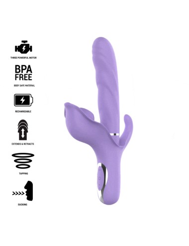 INTENSE - BILLIE VIBRADOR MULTIFUNCIÓN RECARGABLE SUCCIONADOR CON PULSADOR MORADO