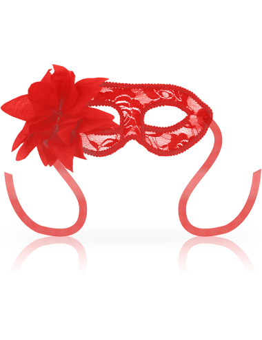 OHMAMA MASKS SPITZEN-AUGENMASKE UND BLUME - ROT