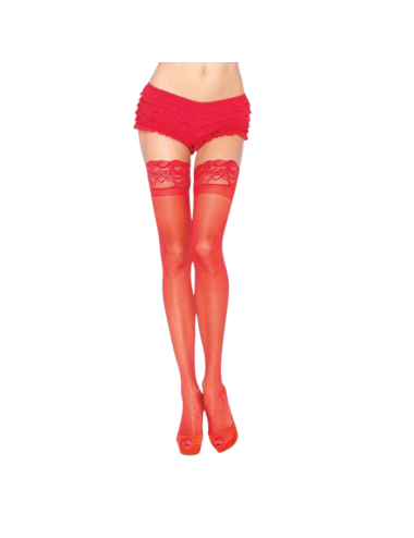 SPANDEX SHEER THIGH HIGHS MIT SILIKON-TOP AUFBEWAHREN