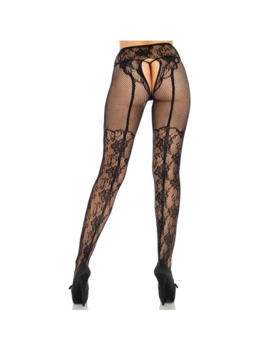 LEG AVENUE STOCKING FLOWERS DESIGN ZURÜCK CROTHLESS EINE GRÖSSE