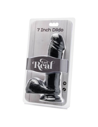 GET REAL - DILDO 18 CM MIT KUGELN SCHWARZ