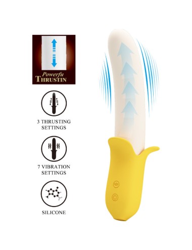 PRETTY LOVE - BANANA GEEK SUPER POWER 7 VIBRATIONEN UP&DOWN SILIKON SCHWARZ