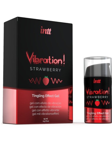 INTT ? KRAFTVOLLES INTIMSTIMULIERENDES FLÜSSIGES VIBRATIONSGEL ERDBEERE 15 ml