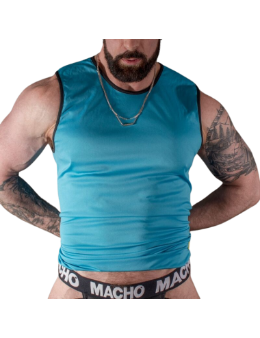 MÄNNLICHES BLAUES T-SHIRT S/M