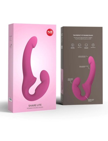 FUN FACTORY - SHARE LITE DOUBLE DILDO BLACKBERRY