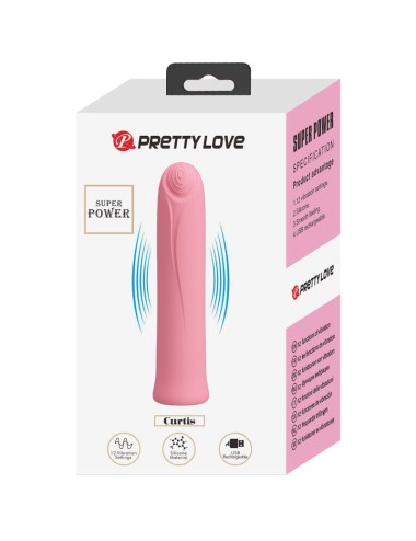 PRETTY LOVE - CURTIS MINI SUPER POWER VIBRATOR 12 ROSA SILIKONVIBRATIONEN
