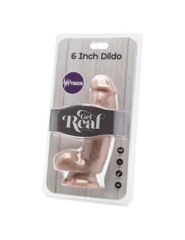 GET REAL - DILDO 12 CM MIT KUGELN VIBRATORHAUT