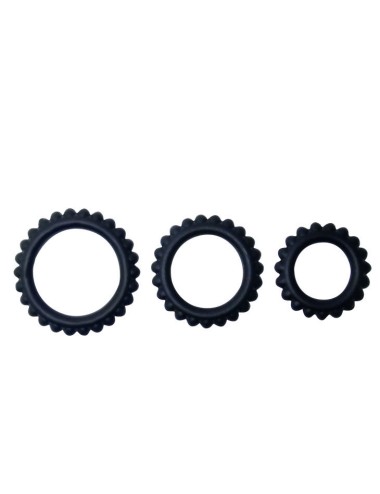 BAILE - TITAN SET 3STK COCKRING SCHWARZ 2.8 + 2.4 + 1.9 CM