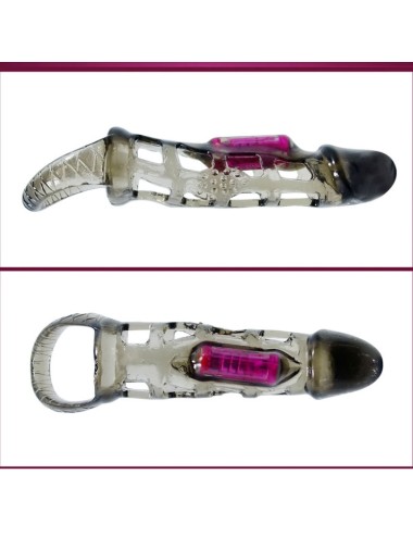 BAILE - PENISVERLNGERUNGSHÜLSE MIT VIBRATION UND RIEMEN 13.5 CM
