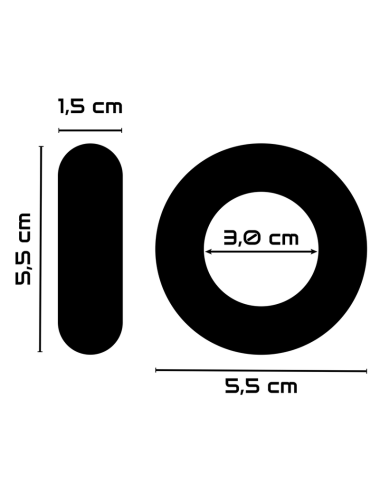 POWERING - SUPER FLEXIBLER UND WIDERSTANDSFÄHIGER PENISRING 5,5 CM PR06 SCHWARZ