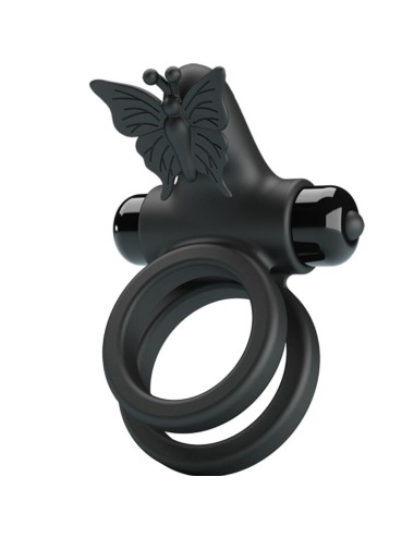 PRETTY LOVE - DOPPELRINGVIBRATOR MIT SCHWARZEM STIMULATOR