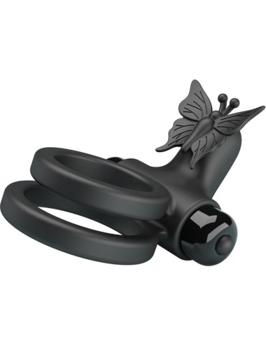 PRETTY LOVE - DOPPELVIBRIERRING MIT SCHWARZEM STIMULATOR