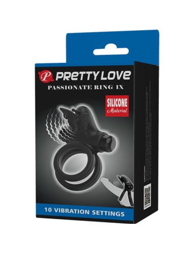 PRETTY LOVE - DOPPELVIBRIERRING MIT SCHWARZEM STIMULATOR