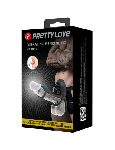 PRETTY LOVE - JAMMY PENIS-HÜLLE 12 VIBRATIONEN MIT WIEDERAUFLADBARER SILIKON-ZUNGE