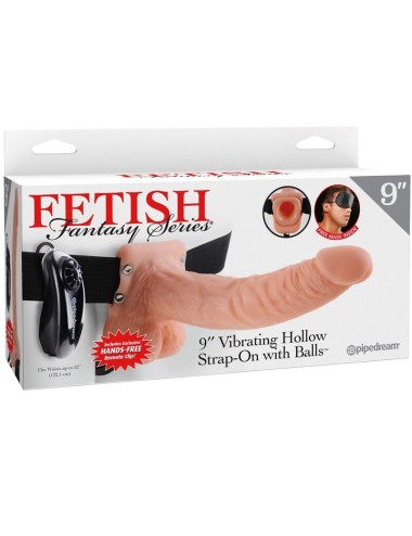 FETISH FANTASY SERIES - VERSTELLBARES GURT MIT FERNBEDIENUNG, REALISTISCHER PENIS MIT HODEN 23 CM