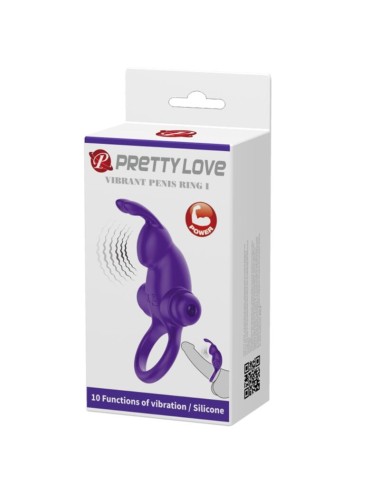 PRETTY LOVE - VIBRATORRING I KANINCHEN FÜR LILA PENIS