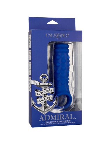 ADMIRAL - PENISABDECKUNG MIT PERLEN, FLÜSSIGES SILIKON BLAU