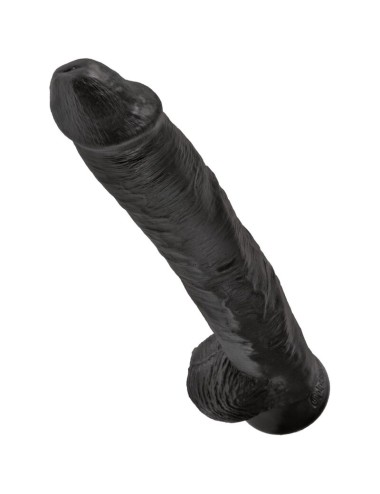 KING COCK - REALISTISCHER PENIS MIT EIER 30.5 CM SCHWARZ