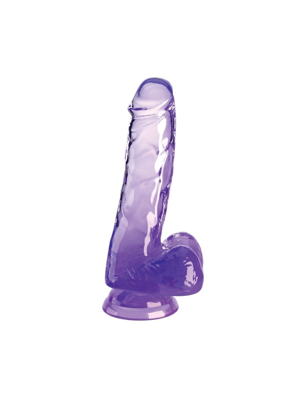 KING COCK - CLEAR REALISTISCHER PENIS MIT KUGELN 13.5 CM LILA