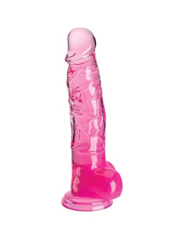 KING COCK - CLEAR REALISTISCHER PENIS MIT KUGELN 16.5 CM ROSA