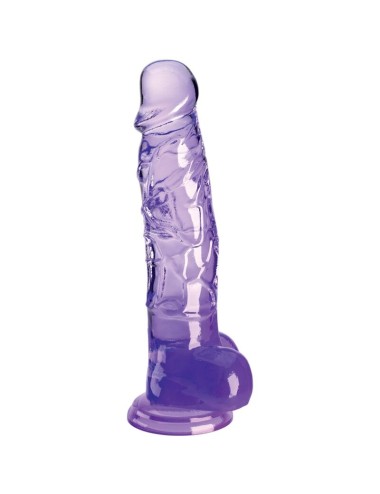 KING COCK - CLEAR REALISTISCHER PENIS MIT KUGELN 16.5 CM LILA