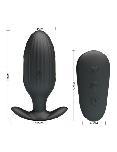 PRETTY LOVE - KELLY PLUG ANAL WIEDERAUFLADBARER VIBRATOR SCHWARZ