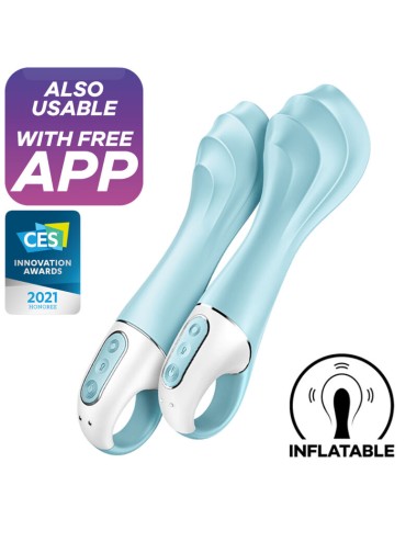 SATISFYER - AIR PUMP VIBRATOR 5+ AUFBLASBARE G-SPOT-VIBRATOR-APP BLAU