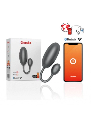 ONINDER - TOKYO VIBRATING EGG BLACK 7.5 X 3.2 CM FREE APP