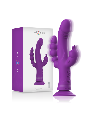 INTENSE - CASANOVA VIBRATOR RABBIT SILICONE TRIPLE ENGINE PURPLE