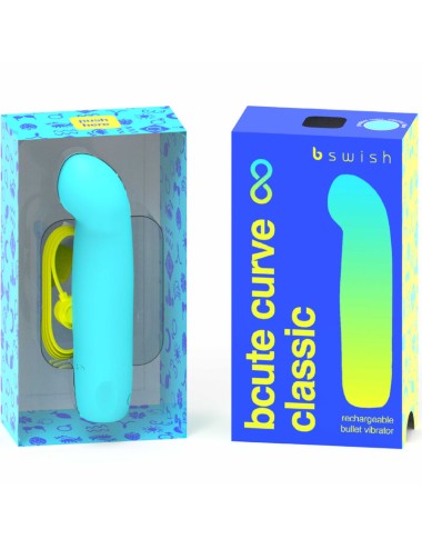 B SWISH - BCUTE CURVE INFINITE KLASSISCHER WIEDERAUFLADBARER VIBRATOR AUS BLAUEM SILIKON