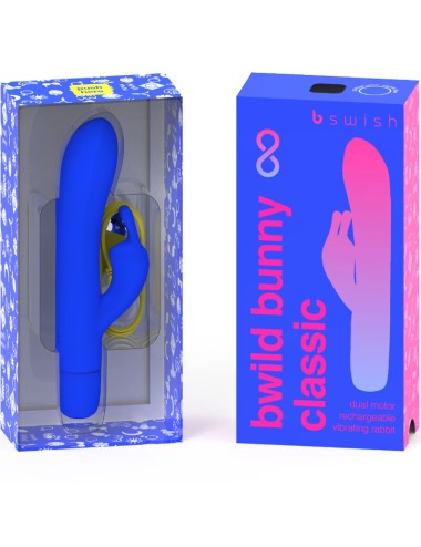 B SWISH - BWILD BUNNY INFINITE KLASSISCHER WIEDERAUFLADBARER VIBRATOR AUS BLAUEM SILIKON