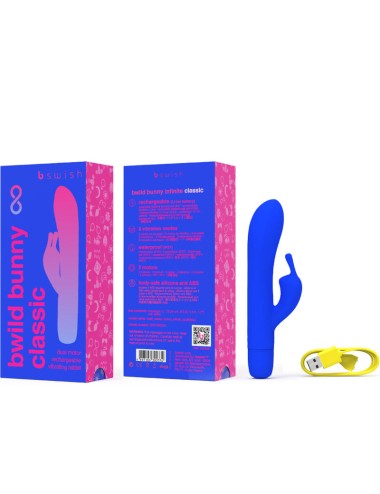 B SWISH - BWILD BUNNY INFINITE KLASSISCHER WIEDERAUFLADBARER VIBRATOR AUS BLAUEM SILIKON