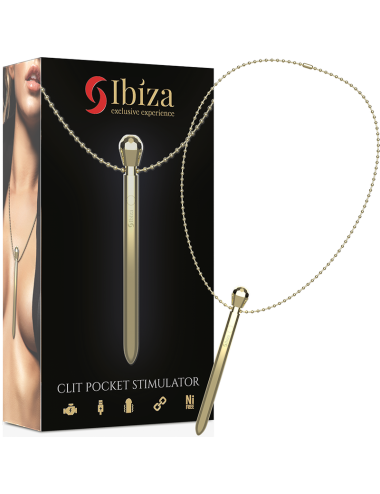 IBIZA - CLIT POCKET STIMULATOR HALSKETTE USB-LADEGERT 12 VIBRATIONSMODI GOLDEN 12