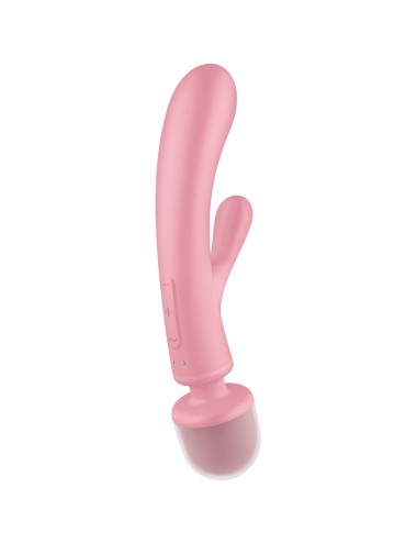 SATISFYER - TRIPLE LOVER RABBIT VIBRATOR MASSAGER ROSA