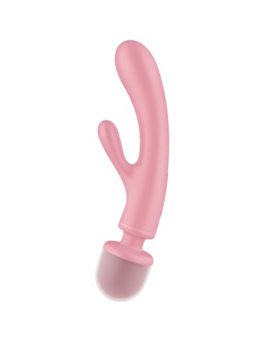 SATISFYER - TRIPLE LOVER RABBIT VIBRATOR MASSAGER ROSA