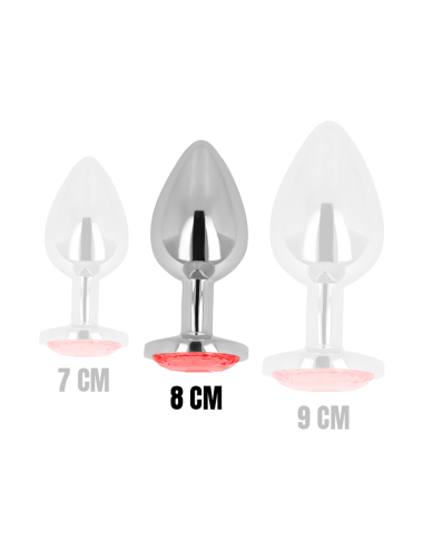 OHMAMA - ANALPLUG MIT ROTEM KRISTALL 8 CM