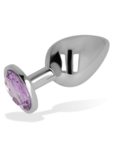 OHMAMA - ANALPLUG MIT VIOLETTEM KRISTALL 8 CM
