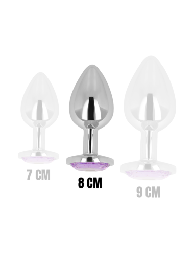 OHMAMA - ANALPLUG MIT VIOLETTEM KRISTALL 8 CM