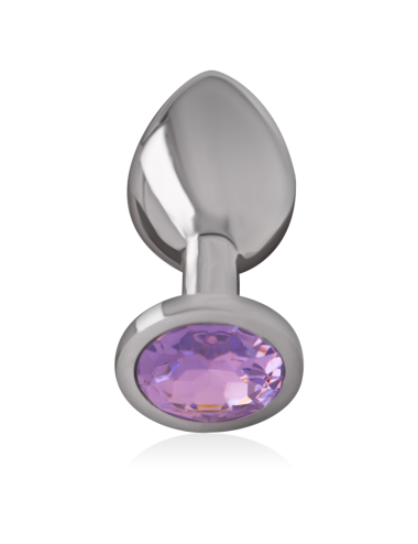 INTENSE - ANALPLUG AUS ALUMINIUMMETALL MIT VIOLETTEM KRISTALL, GRÖSSE S