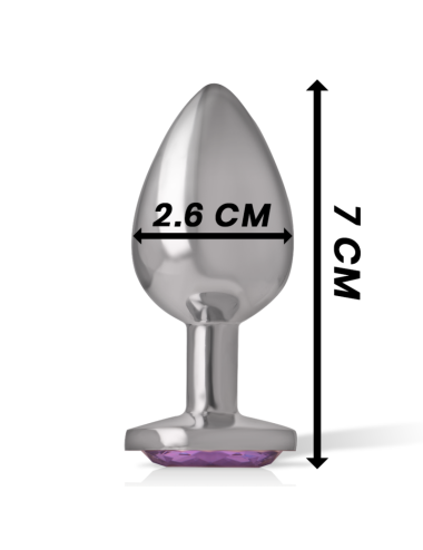 INTENSE - ANALPLUG AUS ALUMINIUMMETALL MIT VIOLETTEM KRISTALL, GRÖSSE S