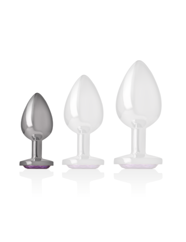 INTENSE - ANALPLUG AUS ALUMINIUMMETALL MIT VIOLETTEM KRISTALL, GRÖSSE S