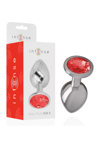 INTENSE - ANALSTECKER AUS ALUMINIUMMETALL MIT ROTEM GLAS