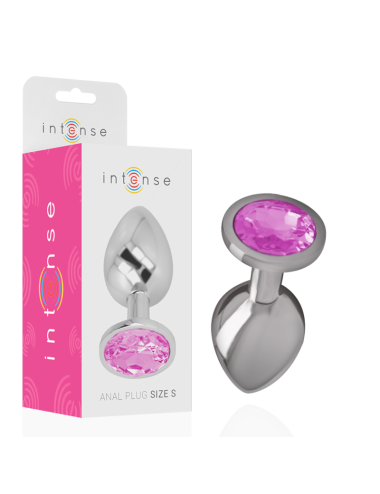 INTENSE - ANALPLUG AUS ALUMINIUMMETALL MIT ROSA GLAS