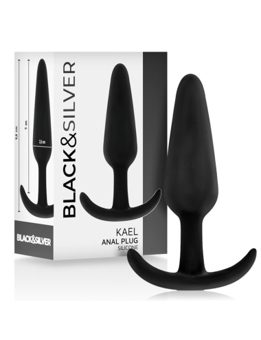 BLACK&SILVER - KAEL SILIKON ANALPLUG MIT MITTLEREM GRIFF
