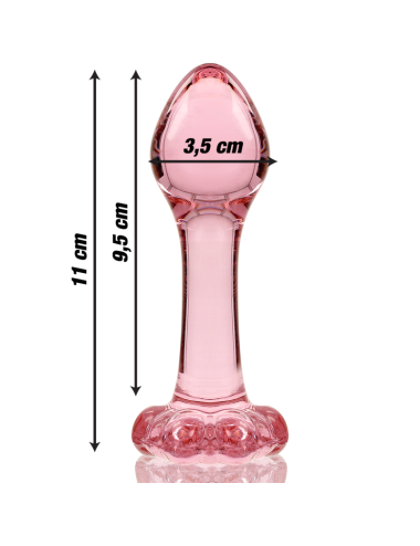 NEBULA SERIES BY IBIZA - MODELL 2 ANALPLUG BOROSILIKATGLAS ROSA 11 CM -O- 3.5 CM