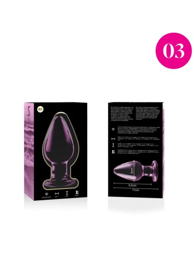 NEBULA SERIES BY IBIZA - MODELL 3 ANALPLUG BOROSILIKATGLAS ROSA 11 CM -O- 5 CM