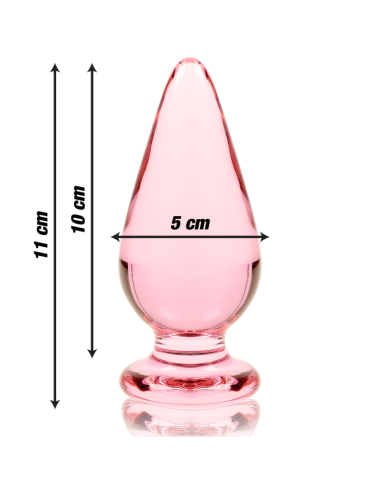 NEBULA SERIES BY IBIZA - MODELL 4 ANALPLUG BOROSILIKATGLAS ROSA 11 CM -O- 5 CM